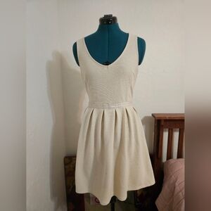 Elegant Cream Sleeveless Dress